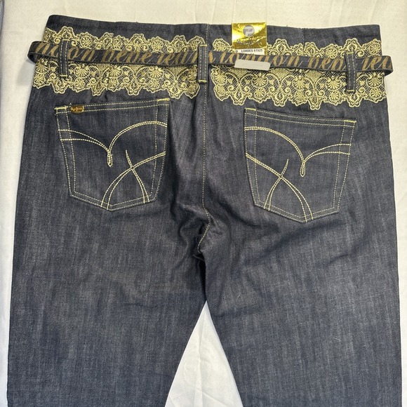 NEW Y2K Pepe Jeans London Jeans Women's Size 34 Lordes Raw Wash Embroidered Belt - Picture 16 of 16
